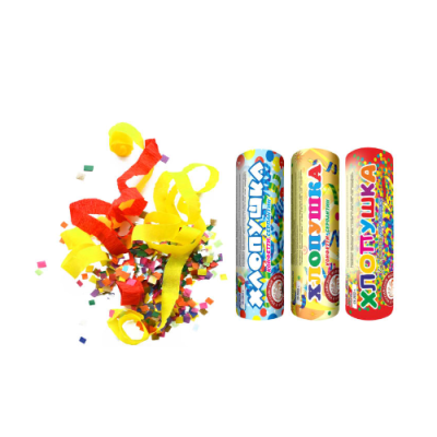 Набор ( 3конф.+3серп.) Набор хлопушек купить в Омске | omsk.salutsklad.ru